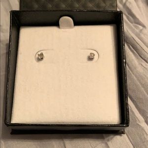 .04 TW diamond sterling silver earrings